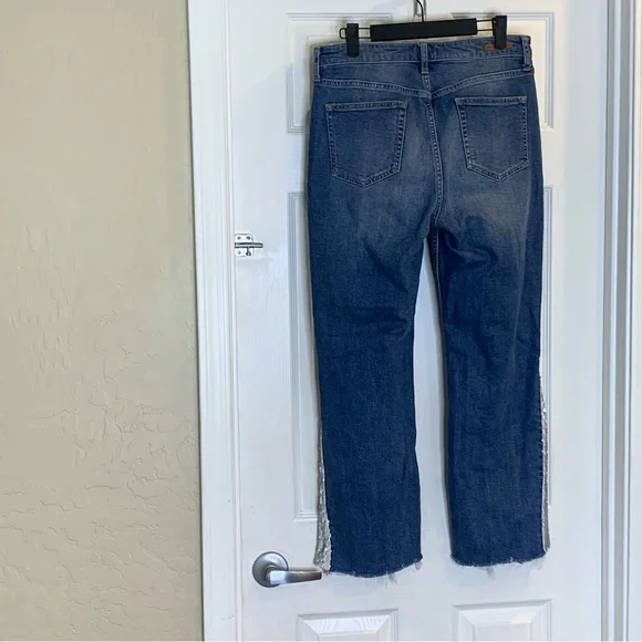 Anthropologie Pilcro High-Rise Sequined Flared Jeans Size 29 - Picture 6 of 12